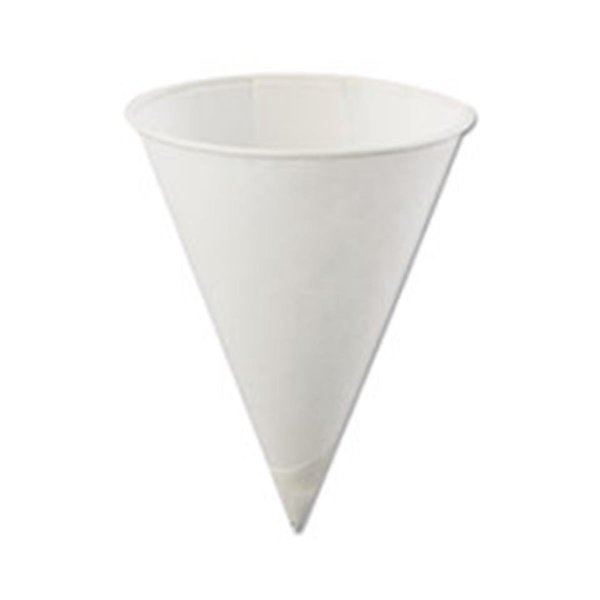 Konie Konie 40KBR 4 oz. Poly-Bag Rolled-Rim Paper Cone Cups 40KBR